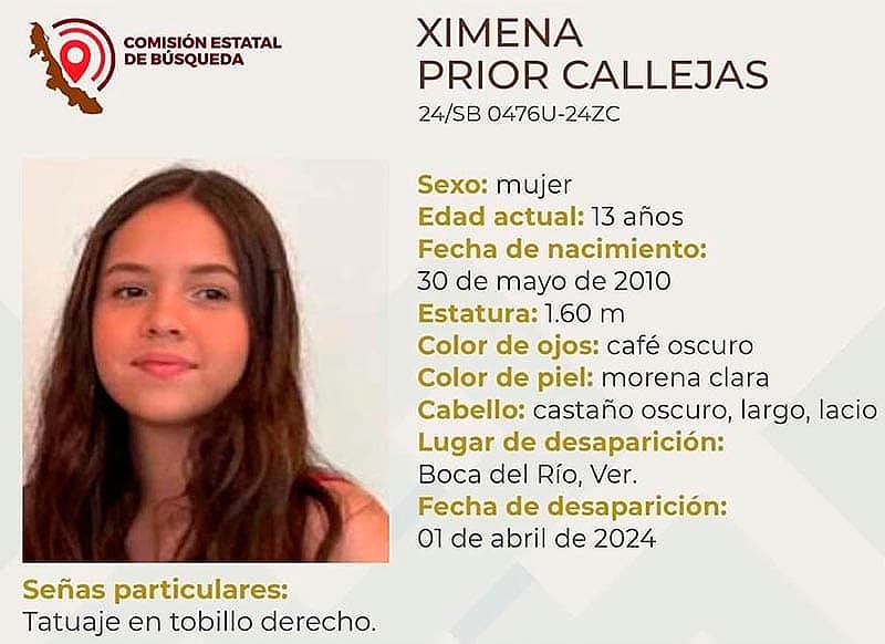 ¡ALERTA DE BÚSQUEDA PARA XIMENA! - TIENE 13 AÑOS