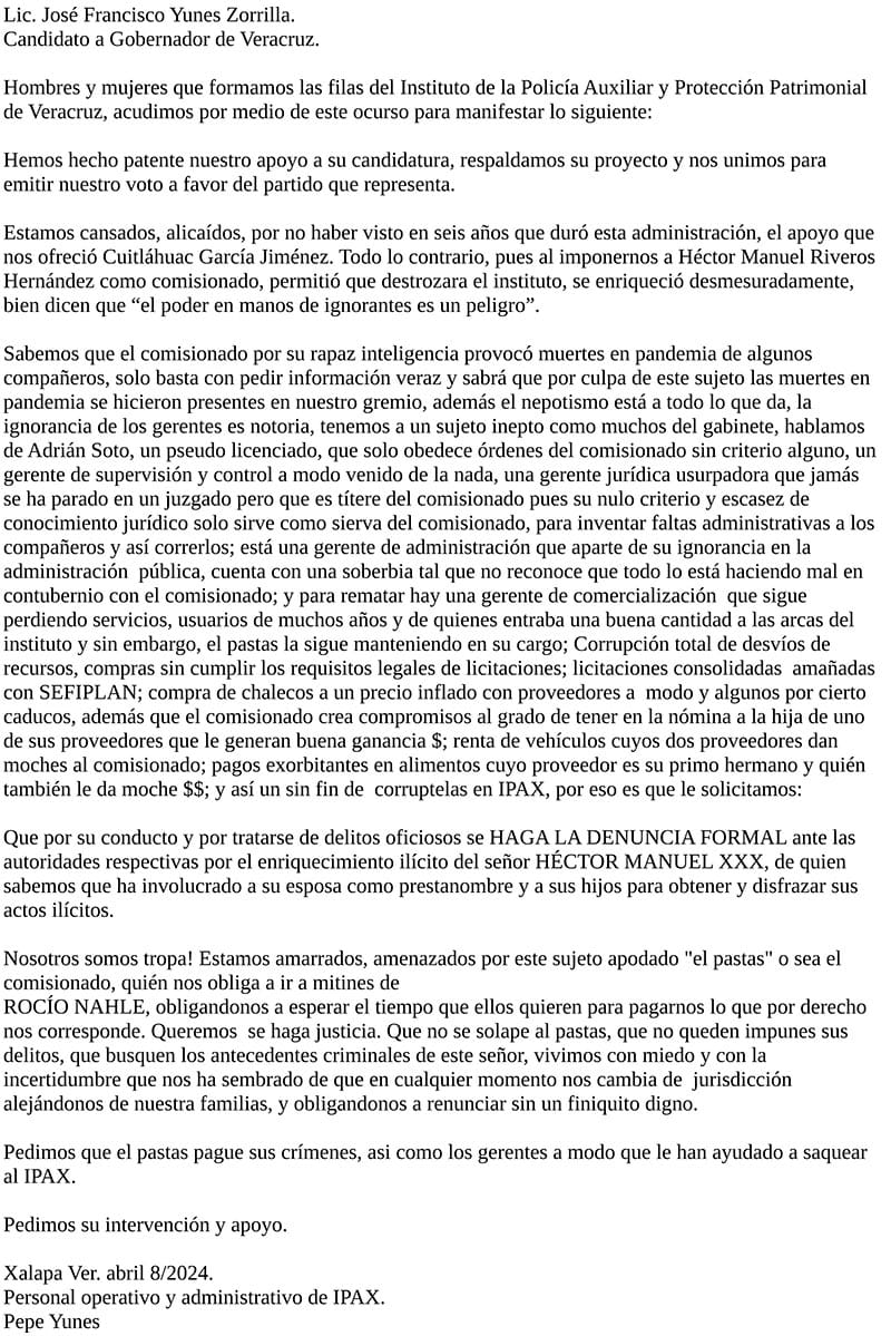 ¡REBELIÓN EN EL IPAX! - *Obligan a policías ir a eventos para echar porras a candidata de MORENA