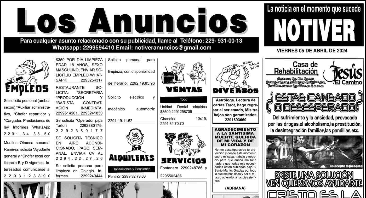 ...LOS ANUNCIOS, AVISOS Y DEMÁS! - VIERNES, 5 DE ABRIL 2024