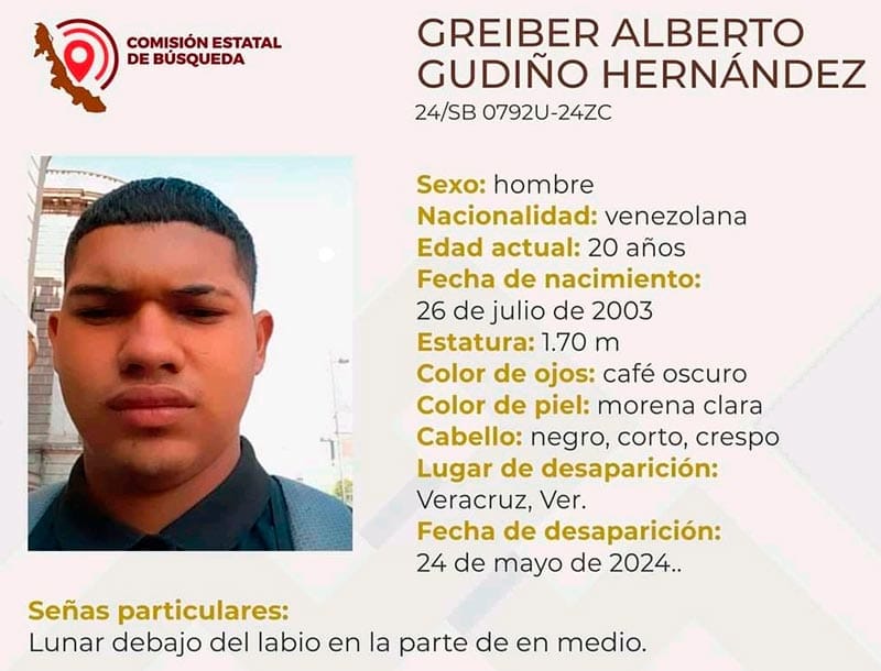 ¡DESAPARECE JOVEN VENEZOLANO!