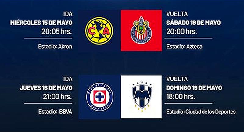 ¡SE DEFINEN DÍAS Y HORARIOS DE SEMIFINALES EN LIGA MX!