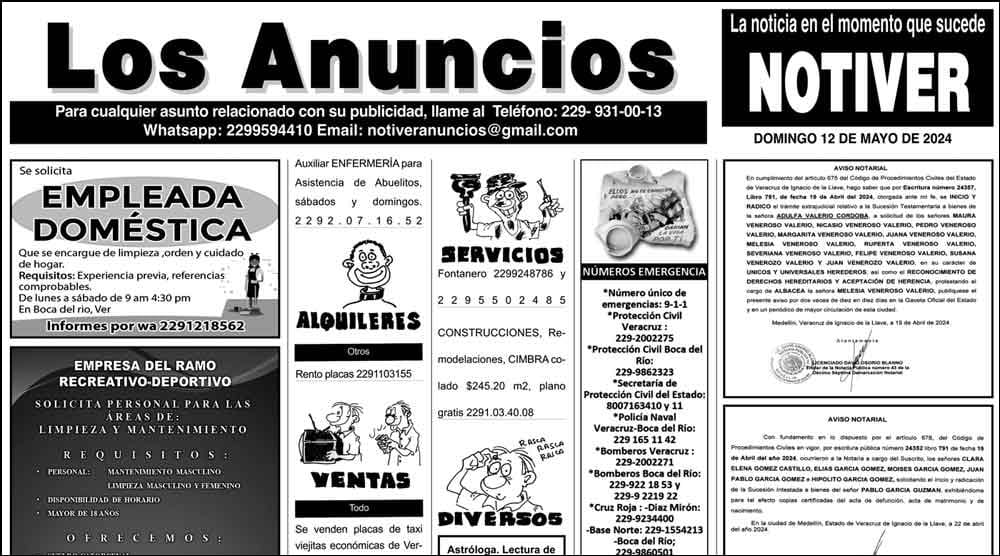 ...LOS ANUNCIOS, AVISOS Y DEMÁS! - DOMINGO, 12 DE MAYO 2024