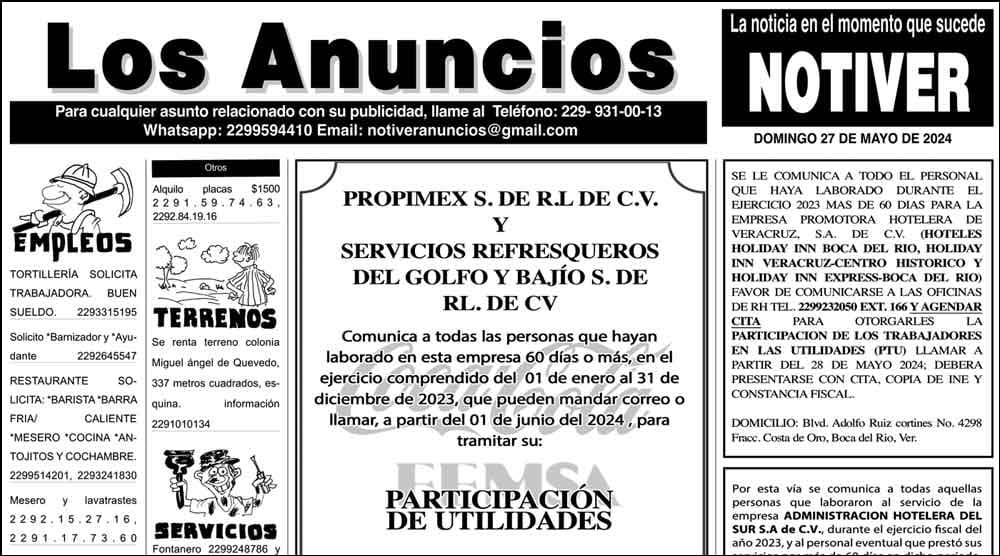 ...LOS ANUNCIOS, AVISOS Y DEMÁS! - DOMINGO, 26 DE MAYO 2024