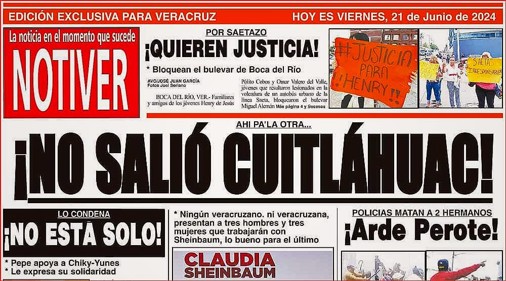 LA PORTADA - VIERNES 21 DE JUNIO 2024