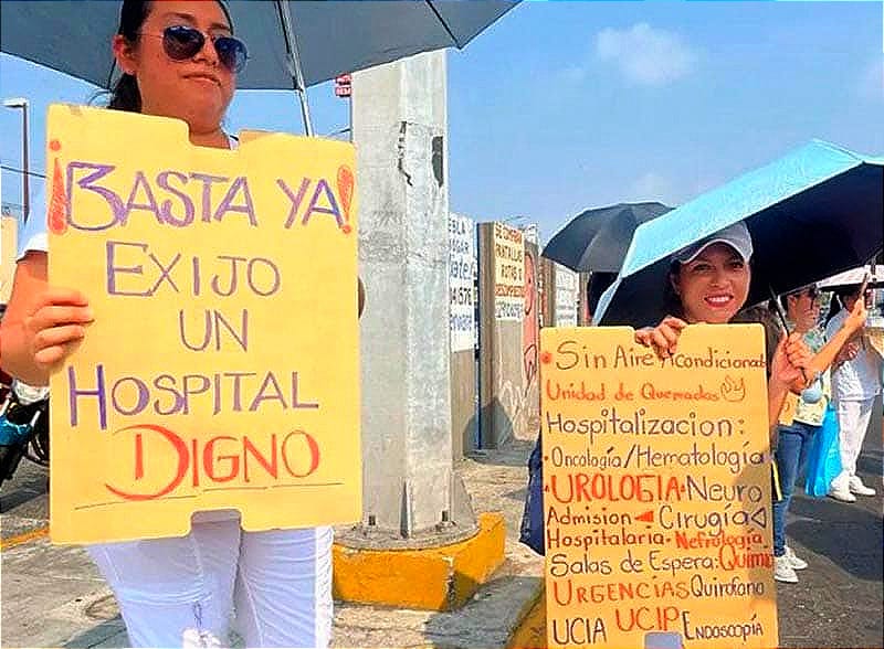 ¡OCTAVO BLOQUEO DE TRABAJADORES DEL IMSS! - *SE LES TRONARON LOS CLIMAS