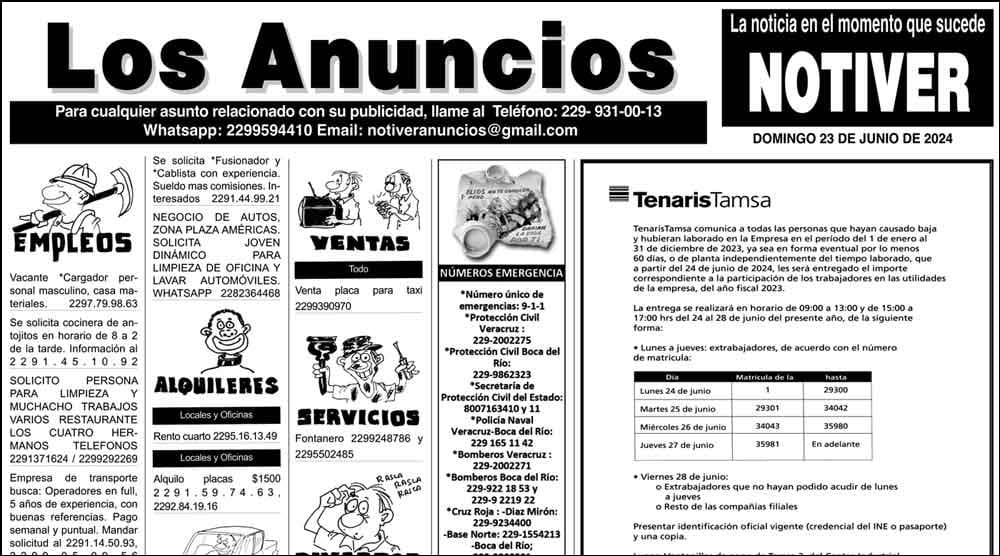 ...LOS ANUNCIOS, AVISOS Y DEMÁS! - DOMINGO, 23 DE JUNIO 2024