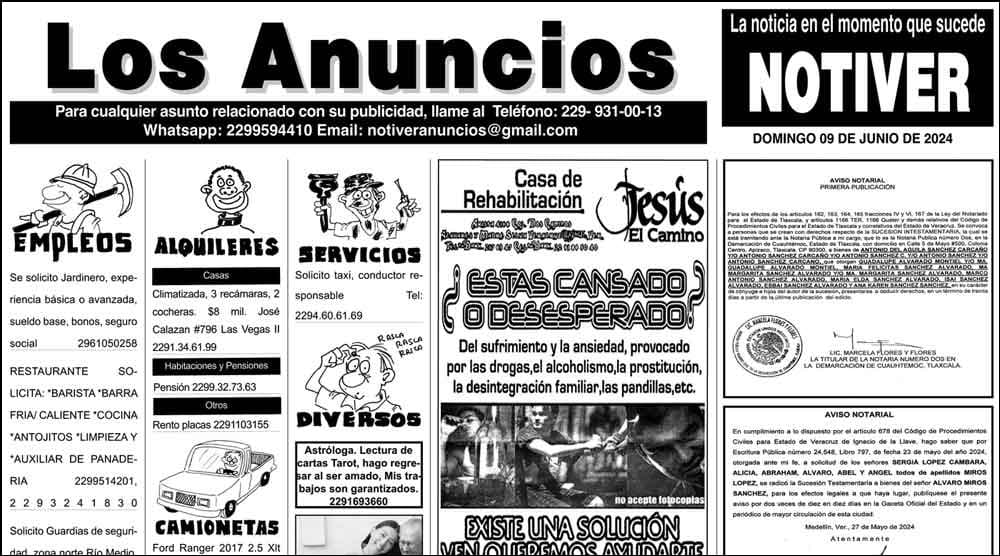 ...LOS ANUNCIOS, AVISOS Y DEMÁS! - DOMINGO, 9 DE JUNIO 2024