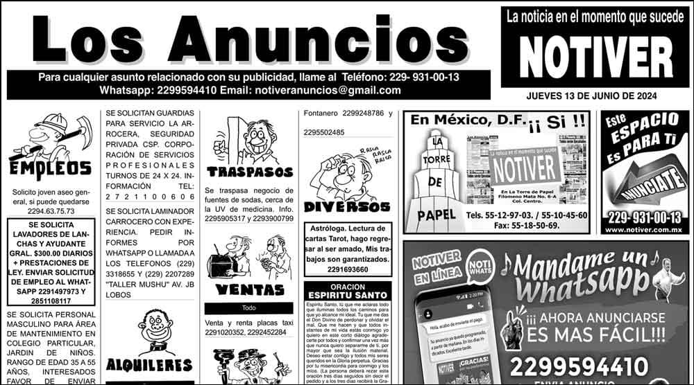 ...LOS ANUNCIOS, AVISOS Y DEMÁS! - JUEVES, 13 DE JUNIO 2024