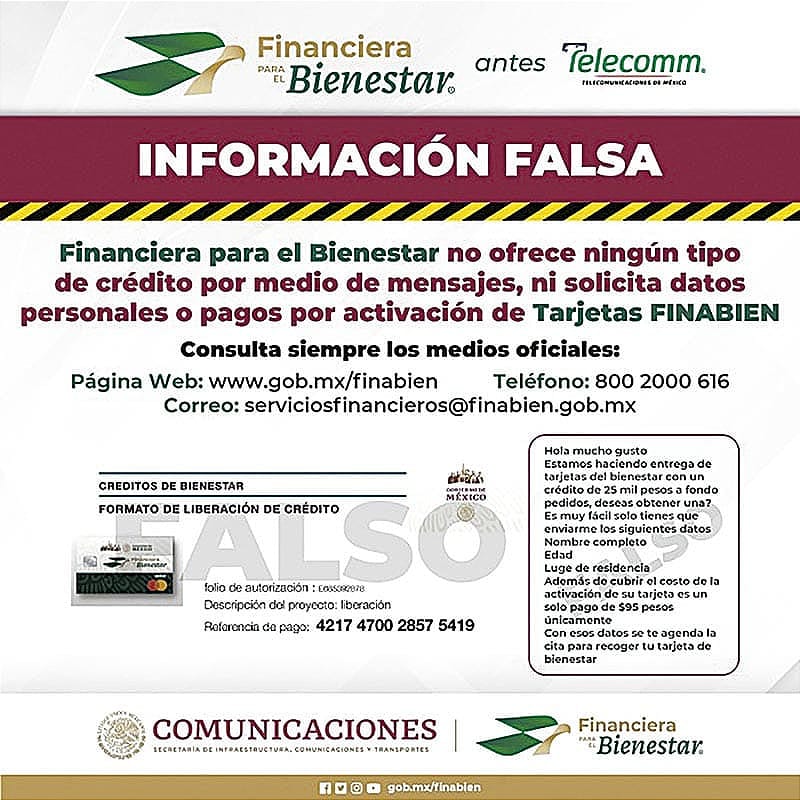 ¡ALERTA FINANCIERA PARA EL BIENESTAR VERACRUZ SOBRE FRAUDE CON CRÉDITOS A FONDO PERDIDO!