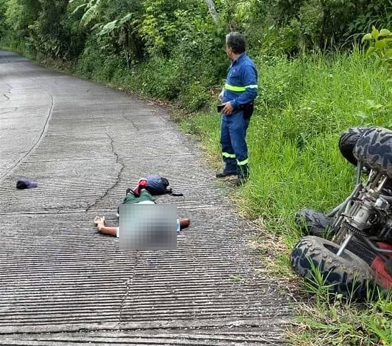 ¡PRODUCTOR DE AGUARDIENTE SE MATÓ EN SU CUATRIMOTO! - EL VEHÍCULO FUE ROBADO EN LUGAR DEL ACCIDENTE