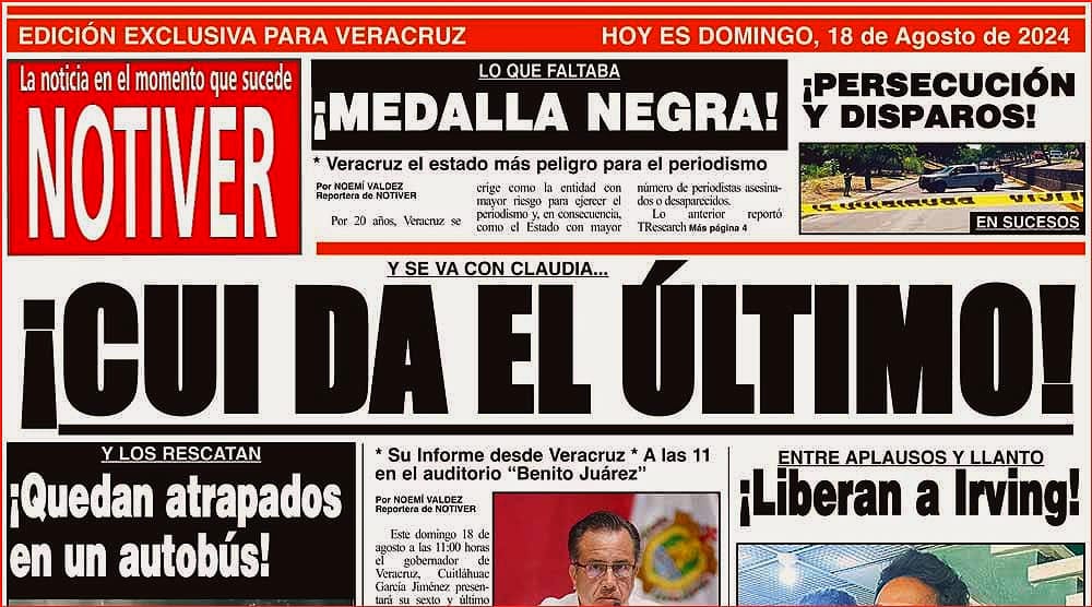 LA PORTADA - DOMINGO 18 DE AGOSTO 2024