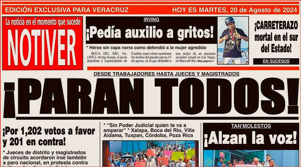 LA PORTADA - MARTES 20 DE AGOSTO 2024