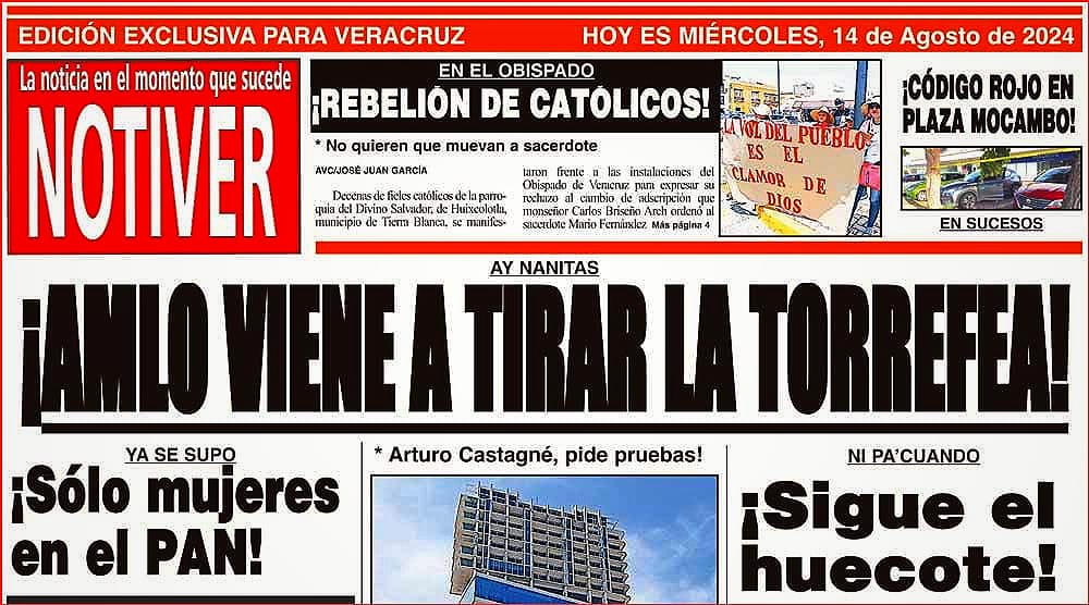 LA PORTADA - MIÉRCOLES 14 DE AGOSTO 2024