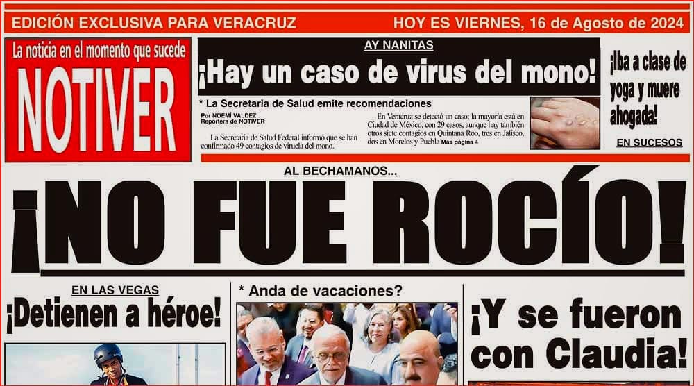 LA PORTADA - VIERNES 16 DE AGOSTO 2024