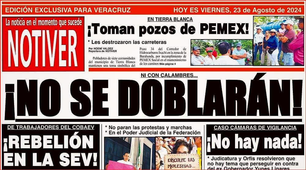 LA PORTADA - VIERNES 23 DE AGOSTO 2024