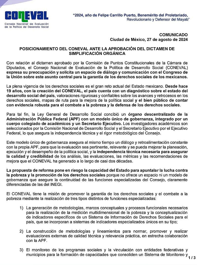 ¡PELIGRA COMBATE A LA POBREZA! - “FUSIONAR AMBAS INSTITUCIONES SIGNIFICARÍA LA PÉRDIDA DE UN MODELO DE EVALUACIÓN Y MONITOREO”