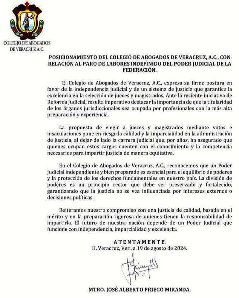 ¡ABOGADOS RESPALDAN EL PARO DEL PODER JUDICIAL! - “El futuro de nuestra nación depende de un poder judicial que funcione con independencia, imparcialidad y excelencia”