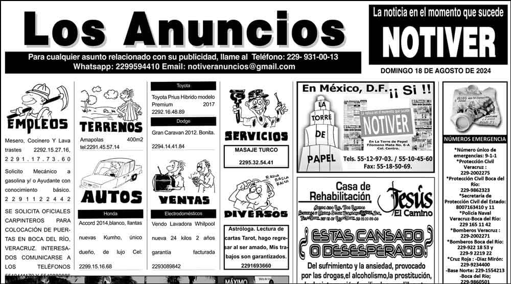 ...LOS ANUNCIOS, AVISOS Y DEMÁS! - DOMINGO, 18 DE AGOSTO 2024