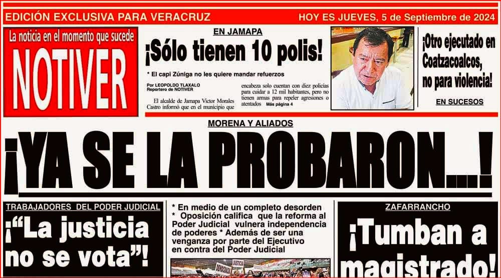 LA PORTADA - JUEVES 5 DE SEPTIEMBRE 2024