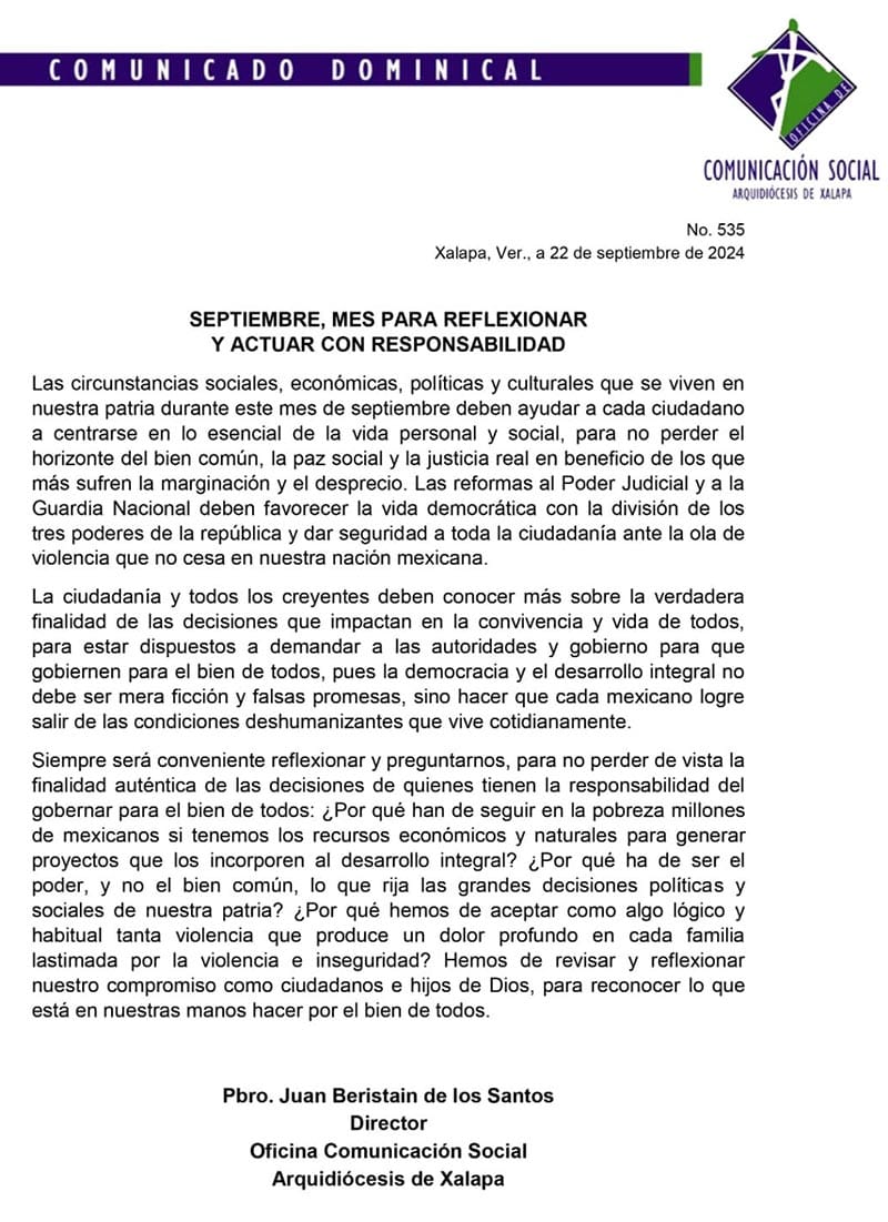 ¡OJO CON LAS REFORMAS! - “No perder el horizonte del bien común, la paz social y la justicia real”