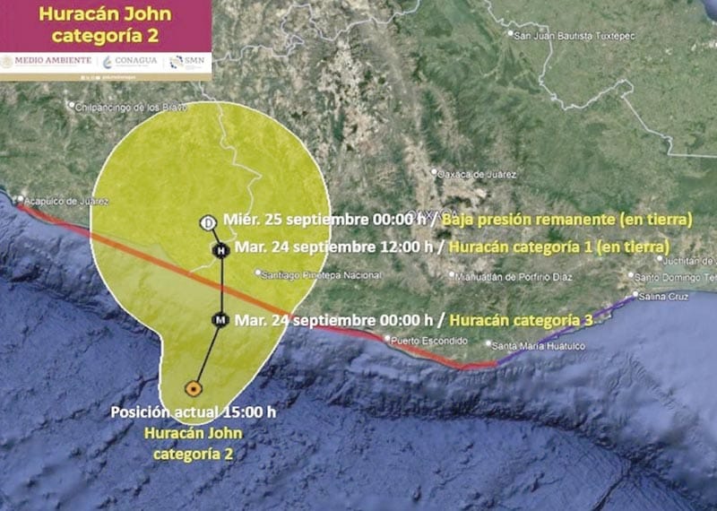 ¡IMPACTA “JOHN“ EN GUERRERO Y OAXACA, EN CATEGORÍA 3!