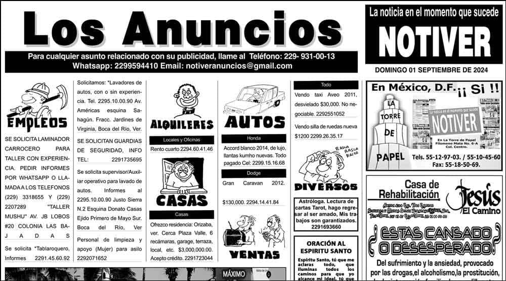 ...LOS ANUNCIOS, AVISOS Y DEMÁS! - DOMINGO, 1 DE SEPTIEMBRE 2024