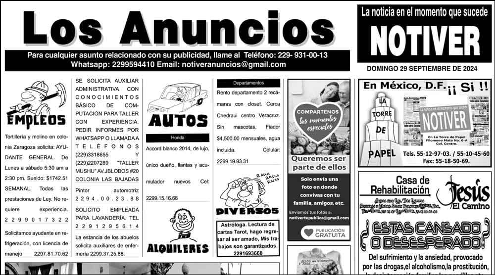 ...LOS ANUNCIOS, AVISOS Y DEMÁS! - DOMINGO, 29 DE SEPTIEMBRE 2024