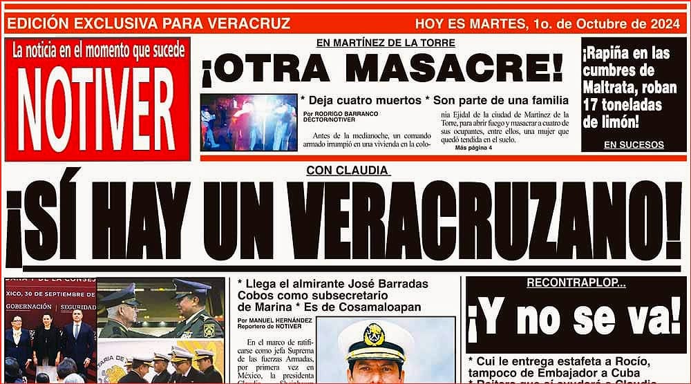 LA PORTADA - MARTES 1 DE OCTUBRE 2024