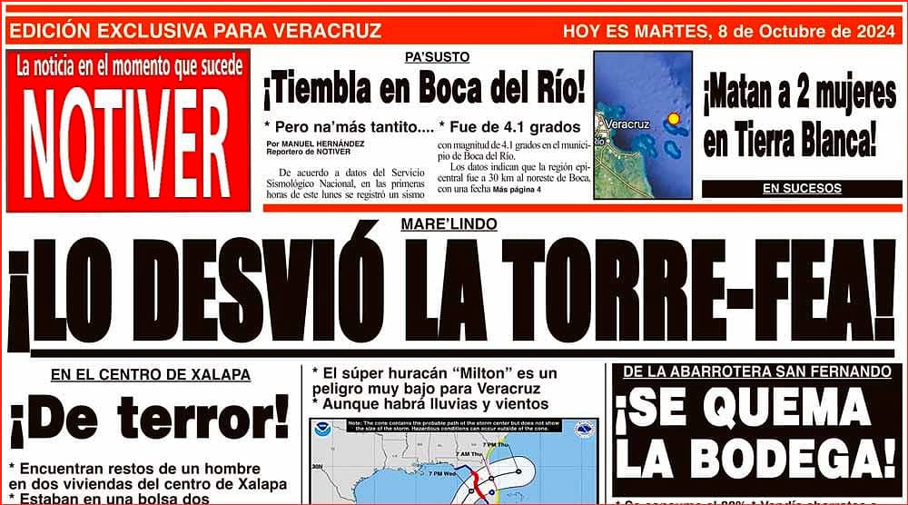 LA PORTADA - MARTES 8 DE OCTUBRE 2024