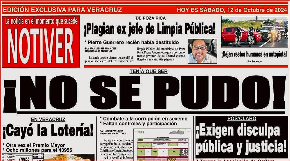 LA PORTADA - SÁBADO 12 DE OCTUBRE 2024