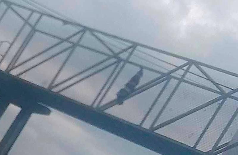 ¡CUELGAN SUPUESTO “CUERPO” EN PUENTE PEATONAL DE YANGA!