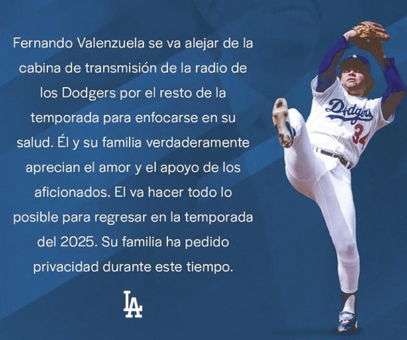 ¡DODGERS ESPERA REGRESO DE VALENZUELA PARA EL 2025!