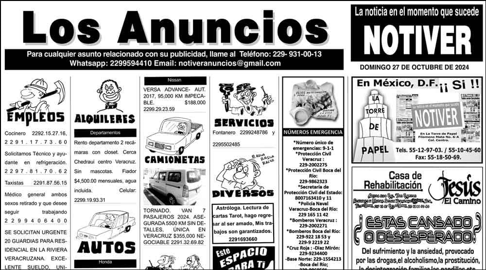 ...LOS ANUNCIOS, AVISOS Y DEMÁS! - DOMINGO, 27 DE OCTUBRE 2024