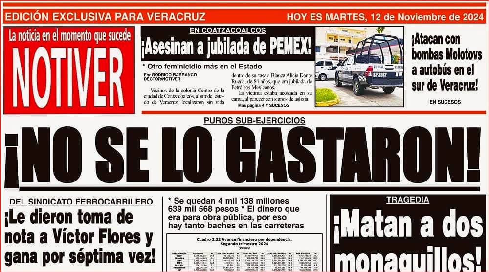 LA PORTADA - MARTES 12 DE NOVIEMBRE 2024