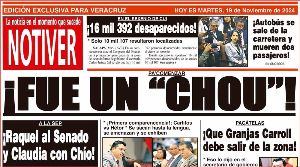 LA PORTADA - MARTES 19 DE NOVIEMBRE 2024