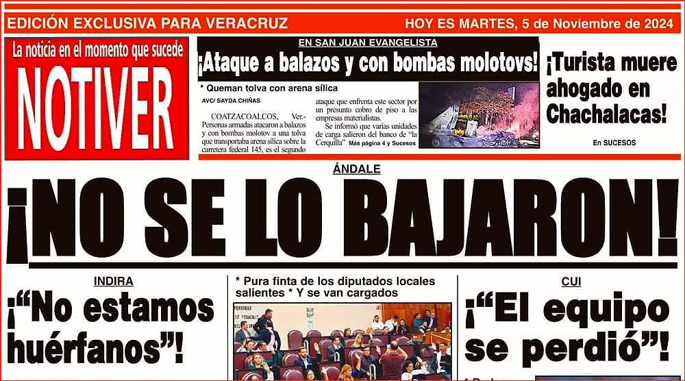 LA PORTADA - MARTES 5 DE NOVIEMBRE 2024