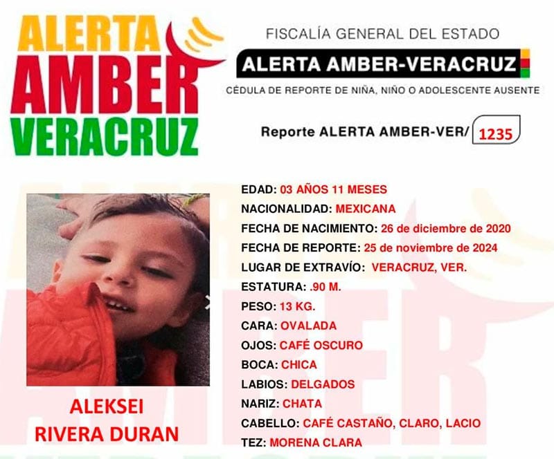 ¡DESAPARECE MENOR DE 3 AÑOS EN EL PUERTO DE VERACRUZ!