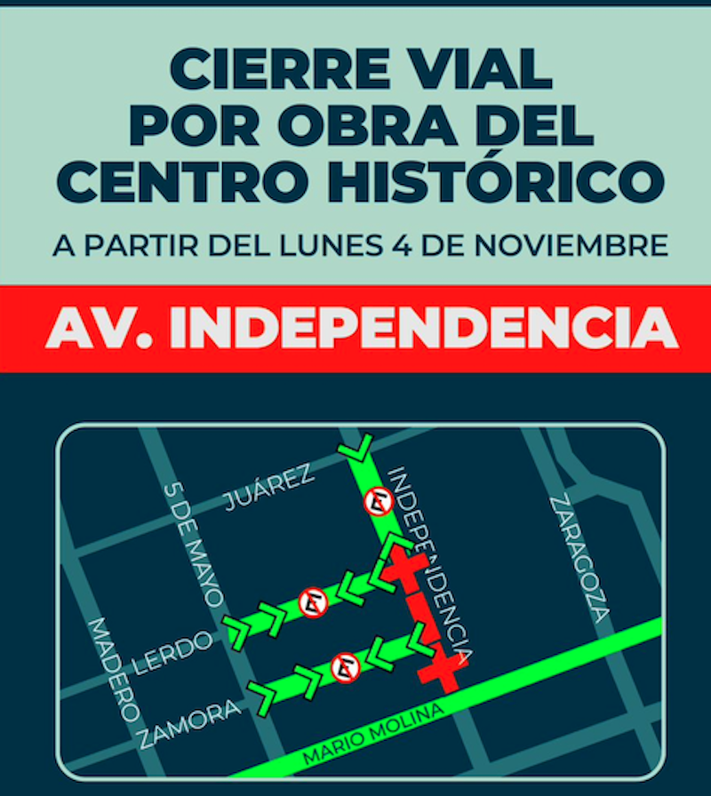 ¡CIERRE VIAL EN EL CENTRO!