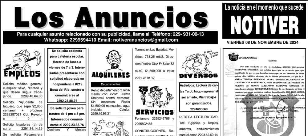 ...LOS ANUNCIOS, AVISOS Y DEMÁS! - VIERNES, 8 DE NOVIEMBRE 2024