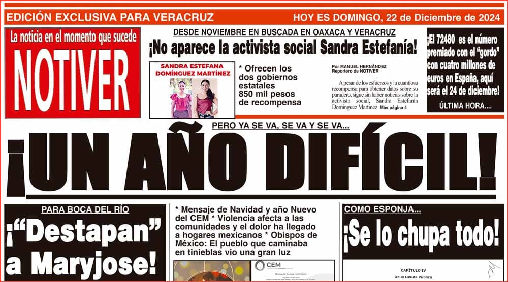 LA PORTADA - DOMINGO 22 DE DICIEMBRE 2024