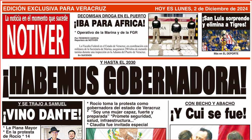 LA PORTADA - LUNES 2 DE DICIEMBRE 2024