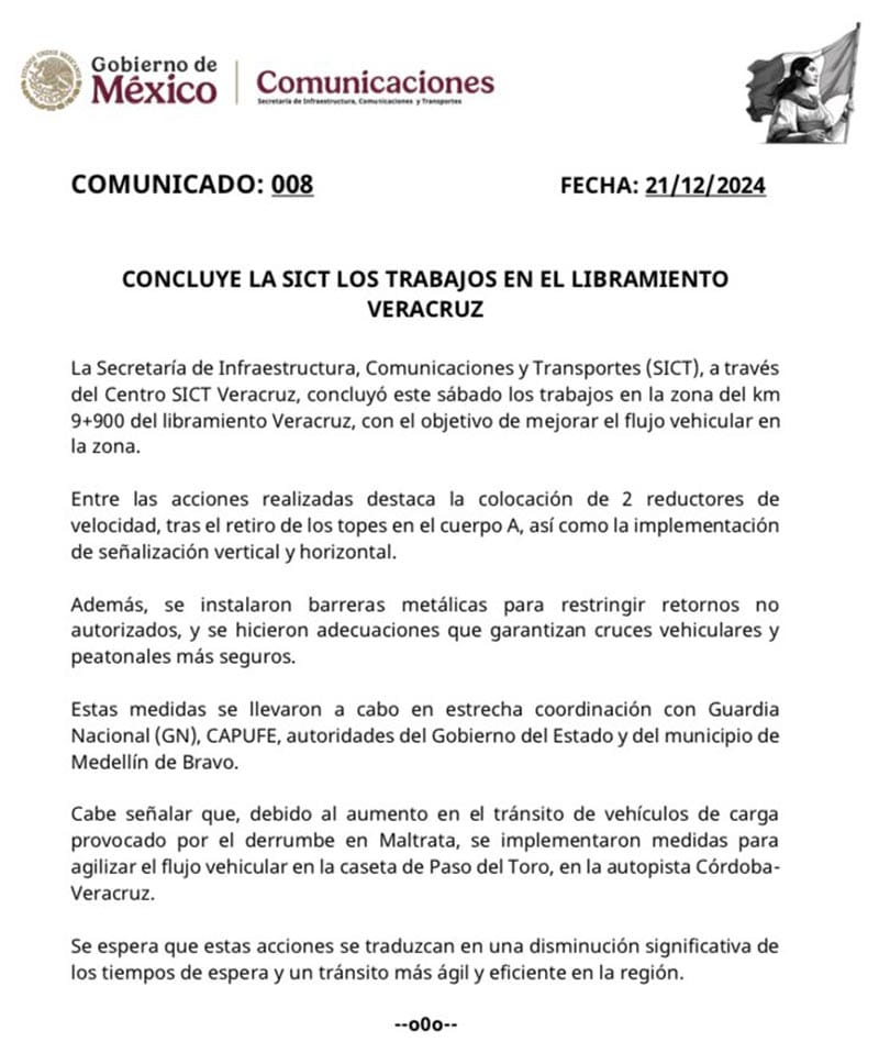 ¡YA QUEDÓ EL LIBRAMIENTO VERACRUZ!