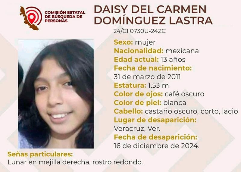 ¡DESAPARECIÓ LA MENOR DEISY DEL CARMEN!