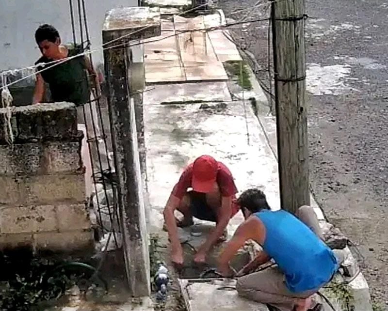 ¡GRABAN A TRES “RATONES” ROBANDO CABLES Y TUBERÍA EN CASAS DE LAGUNA REAL!