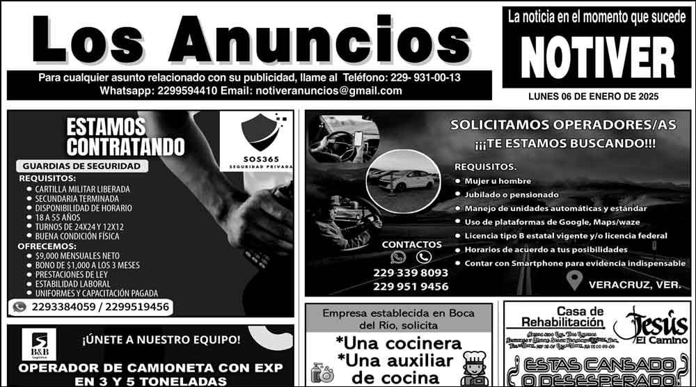 ...LOS ANUNCIOS, AVISOS Y DEMÁS! - LUNES, 6 DE ENERO 2025