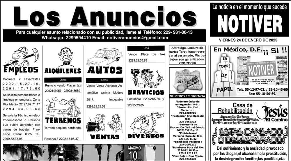 ...LOS ANUNCIOS, AVISOS Y DEMÁS! - VIERNES, 24 DE ENERO 2025