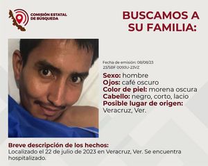 BUSCAN A FAMILIARES DE PACIENTE HOSPITALIZADO SIN IDENTIFICAR