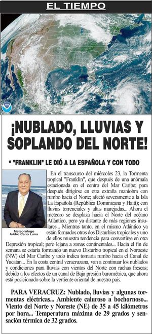 ¡NUBLADO, LLUVIAS Y SOPLANDO DEL NORTE!