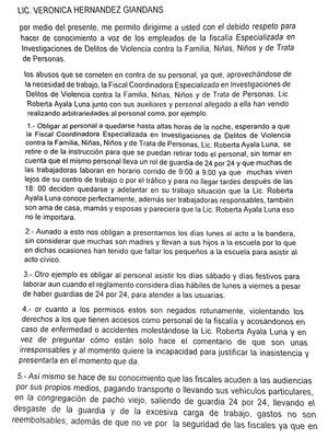 ¡DENUNCIAN A LA FISCALA ESPECIAL! -"Nos Obligan a Presentarnos los Días Lunes al Acto a la Bandera"