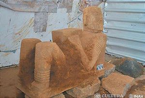 ¡HALLAN ESCULTURA DE CHAC MOOL DENTRO DE UNA OBRA EN CONSTRUCCIÓN EN PÁTZCUARO!